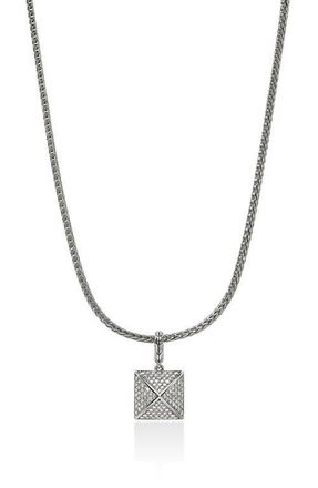 John Hardy Icon Stud Pendant Necklace, Sterling Silver, Diamonds at Nordstrom, Size 18
