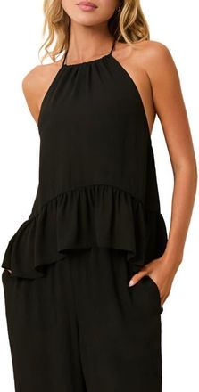 Solid & Striped The Mia Halter Top in Noir at Nordstrom, Size X-Small