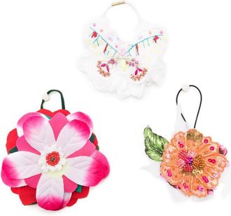 Amir Slama floral-appliqu&eacute; hair tie - women - Cotton - One Size - Multicolour