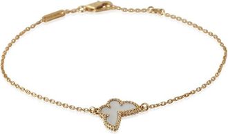 Van Cleef & Arpels Pre-Owned Van Cleef & Arpels Yellow Gold Mother Of Pearl Sweet Butterflies Bracelet
