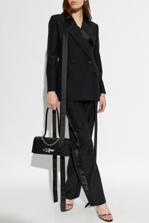 Alexander McQueen Wool Double-Breasted Blazer, Womens, Black