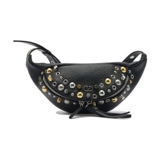 Valentino Garavani Shoulder Bags, male, Black, ONE SIZE, Black Belt Bag with Stud Detailing