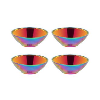OEM 4 Cuencos Redondos De Doble Capa Para Fideos, Anti-quemaduras, Vajilla Para Olla Caliente, Salsa, Sopa, Arroz, Cuenco Grande Para Ramen, Acero Inoxida