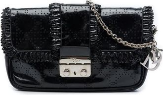 Dior Pre-owned Dior Perforated Patent Cannage New Lock Ruffle Pouch Crossbody Ladies PRJCWF0QG74SE1HZ