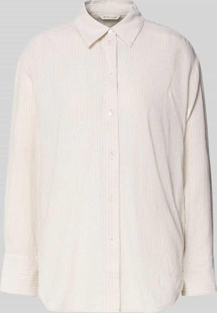 Tom Tailor Oversize Langarmbluse aus Leinen-Viskose-Mix in Beige, Gr&ouml;&szlig;e 34