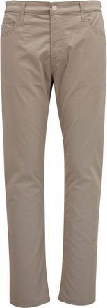 AG - Adriano Goldschmied logo-patch straight-leg trousers - men - Cotton/Polyester/Spandex/Elastane - 33 - Neutrals
