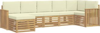 vidaXL Conjunto De Sof&aacute;s De Exterior 7 Uds. Blanco Y Crema Vidaxl