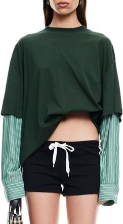 Lioness Bottega Oversize Cotton T-Shirt in Forest at Nordstrom, Size X-Small