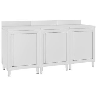 vidaXL Vidaxl - Mesa De Trabajo Comercial Mueble Acero Inoxidable 180x60x96 Cm