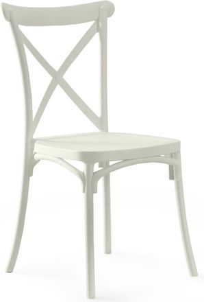 Home Heavenly Pack 4 sillas vintage apilables interior/exterior en color crema