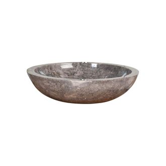 Wanda Collection Lavabo sobre encimera redondo de m&aacute;rmol gris 45cm