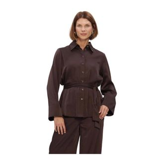 Beaumont Amsterdam Overhemden, Dames, Bruin, XL, Wol, Sannie Blouse