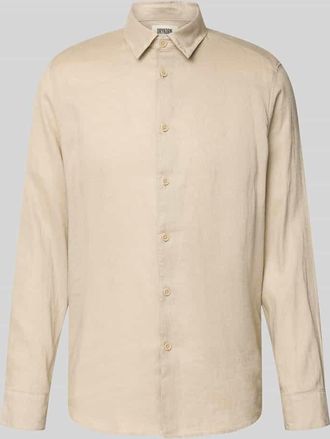 Drykorn Drykorn Slim Fit Freizeithemd aus Leinen-Baumwoll-Mix Modell RAMIS in Beige, Gr&ouml;&szlig;e XL
