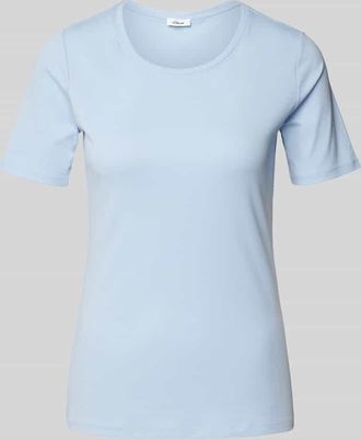 s.Oliver Red Label Slim Fit T-Shirt aus Baumwolle in Hellblau, Größe 42