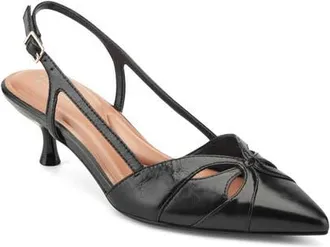 Easy Spirit Kaisley Pointed Toe Slingback Pump in Black at Nordstrom, Size 5.5