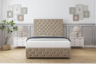Comfort Beds Florida Coniston Divan Set No Drawers-54 Headboard-Footboard in Cream | Size: Single