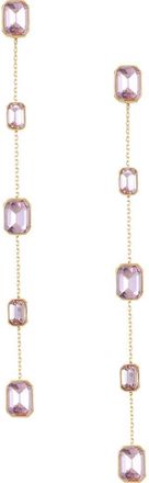 Ettika Baguette Crystal Linear Drop Earrings in Light Rose at Nordstrom