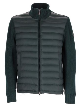 Colmar Green Quilted Front Ribbed Down Jacket