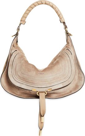 Chlo&eacute; Small Marcie Suede Shoulder Bag in Boyish Brown at Nordstrom