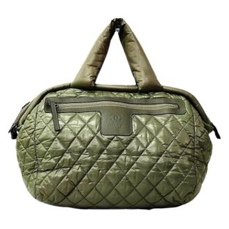 Chanel Pre-owned Weekend Bags, female, Green, Size: ONE SIZE Pre-owned Cocoon Nylon Boston Bag