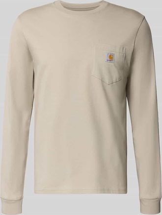 Carhartt Work in Progress Longsleeve mit Brusttasche und Label-Detail in Beige, Größe XXL
