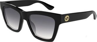 Gucci Cat Eye Zonnebril - Dames - Zonnebrillen - Zwart - 54 MM - Accessoires