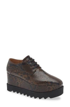 Stella McCartney Sneakelyse Snakeskin Print Platform Sneaker in Coffee at Nordstrom Rack, Size 6.5Us / 36.5Eu