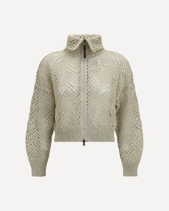 Brunello Cucinelli Cardigan traforato con zip Woman M