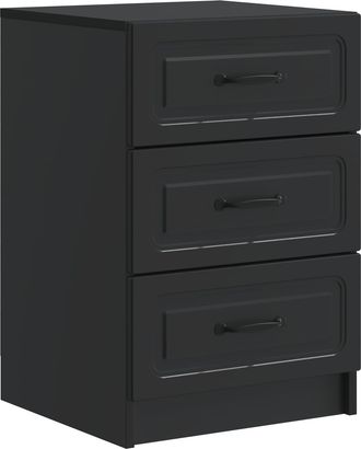vidaXL Armario De Noche Negro 43 X 41 X 63,5 Cm Madera De Ingenier&iacute;a Vidaxl