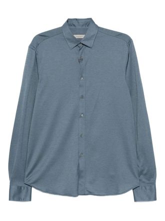 Canali Overhemd van katoenblend - Blauw