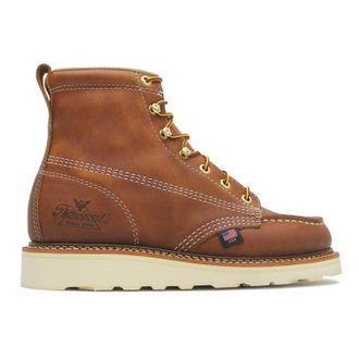 Thorogood 6 Moc Toe Wedge Leather Mens Lace Up Boots - Tobacco - Size:UK 10.5