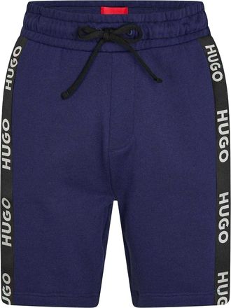 HUGO BOSS Heren Sweat Shorts met Zijdelings Logo van Katoenmix (Marine)