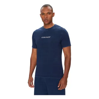 Guess T-Shirts, male, Blue, Size: XS Slim Fit T-shirt