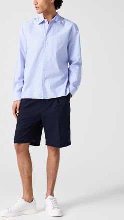 Officine G&eacute;n&eacute;rale Mens Belted seersucker Bermuda short