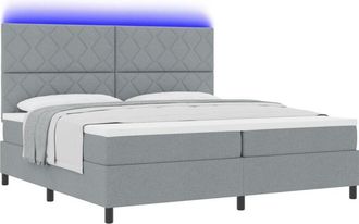 vidaXL Vidaxl - Box Spring Bed with Mattress Light grey 200 x 200 cm Fabric