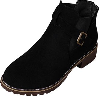 Generic Ankle Boots for Women UK Fashion Chelsea Boots Ladies Comfortable Waterproof Wellies Boots Outdoors Garden Walking(C-Black,11)