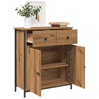 Berkfield Home Sideboard Artisan Oak 70x41x56 cm Engineered Wood in Brown | Size: 70 x 41 x 56 cm