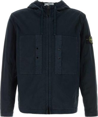 Stone Island Navy blue stretch cotton jacket