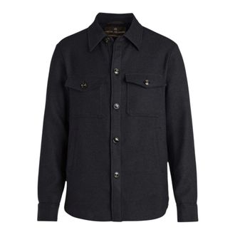 Oscar Jacobson Light Jackets, male, Blue, M, Maverick Overshirt