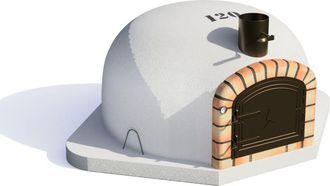 Movelar Horno De Le&ntilde;a Exterior De Obra Vulcano Esquina Blanco 120x120x76 Cm Sin Aislamiento Horno De Le&ntilde;a Para Esquina En Terraza O Jard&iacute;n - Ref: 7011/1 - Mov