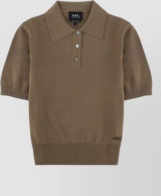 A.P.C. logo polo shirt short sleeves collar