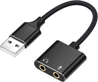 OEM Adaptador De Audio Est&eacute;reo Usb: Tarjeta De Sonido Externa Para Port&aacute;til, Auriculares Y Micr&oacute;fono De 3,5 Mm