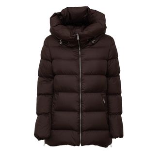 Add Hooded Side-Zip Nylon Down Jacket