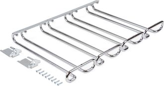 Emuca Soporte Para Copas Para Muebles De 4 L&iacute;neas, Longitud 280mm, Acero, Cromado - Emuca
