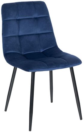 Clp Silla con patas de metal y asiento en Terciopelo Azul