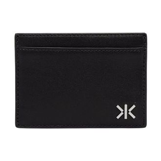 Kenzo Leren kaarthouder met logoplaatje - Heren - Accessoires - Zwart - Maat: ONE Size Zijde