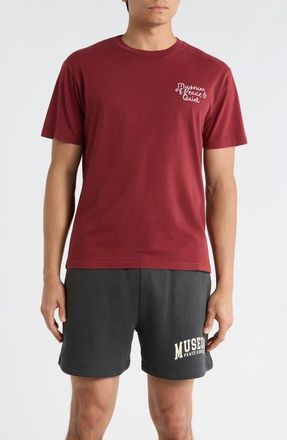 Museum of Peace and Quiet Scribble Cotton Graphic T-Shirt in Burgundy at Nordstrom, Size Xx-Large