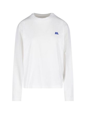 Jil Sander White Crewneck Long-Sleeve Cotton T-Shirt