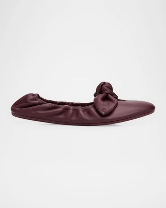 Zimmermann Carousel Leather Bow Ballerina Flats