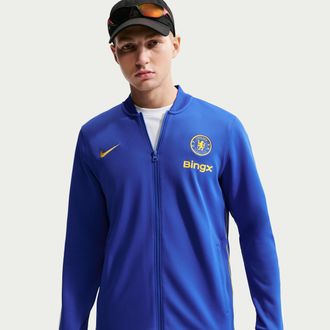 Nike Chelsea FC Strike Nike Mens Dri-FIT Soccer Knit Track Jacket in Blue | II2826-453